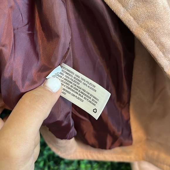 A New Day Size L Rose Pink Blush Pink Faux Suede Biker Jacket - Picture 4 of 6